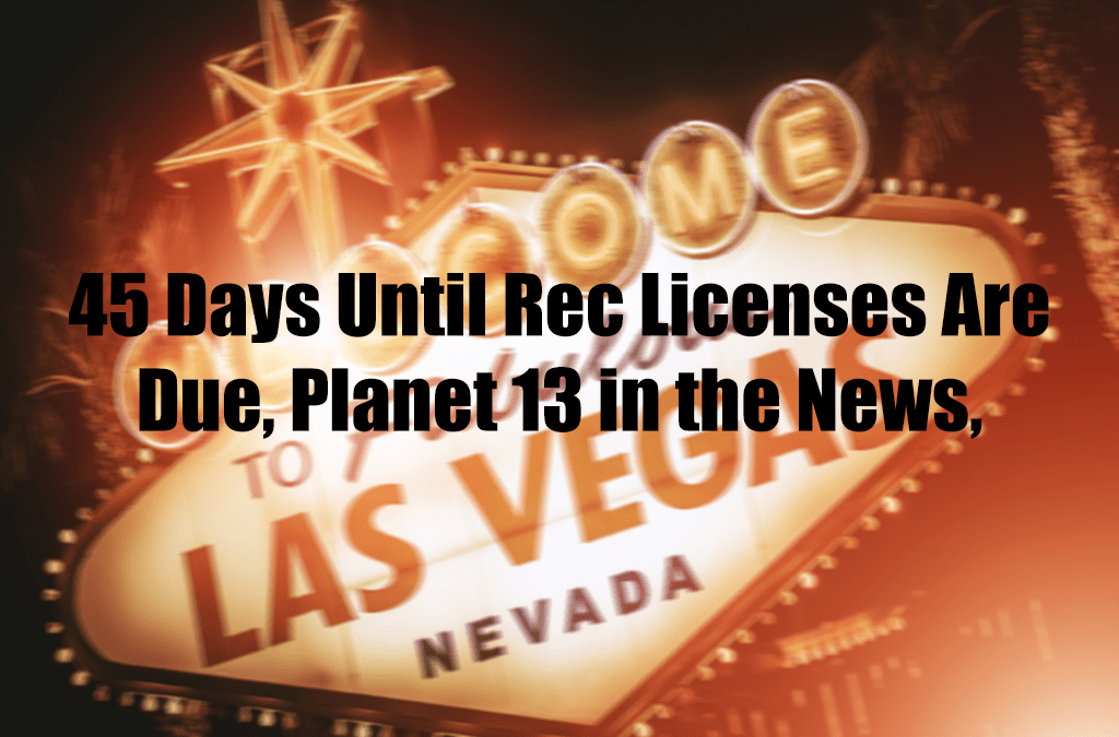 45 Days Until Rec Licenses Are Due, Planet 13 in the News,