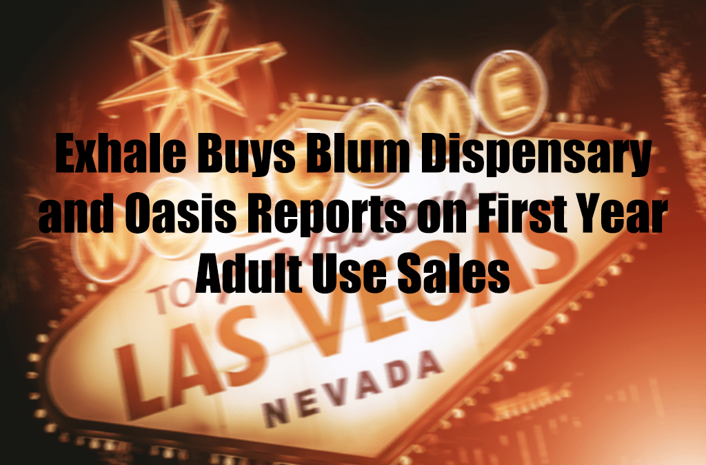 Exhale Buys Blum Dispensary and Oasis Reports on First Year Adult Use Sales
