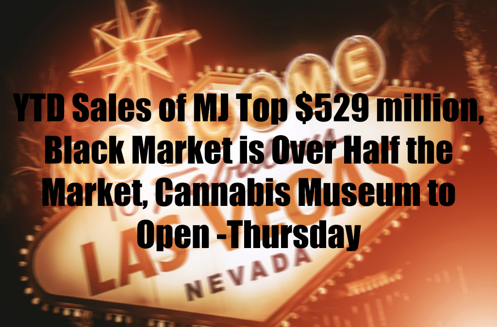 YTD Sales of MJ Top $529 million, Black Market is Over Half the Market, Cannabis Museum to Open -Thursday